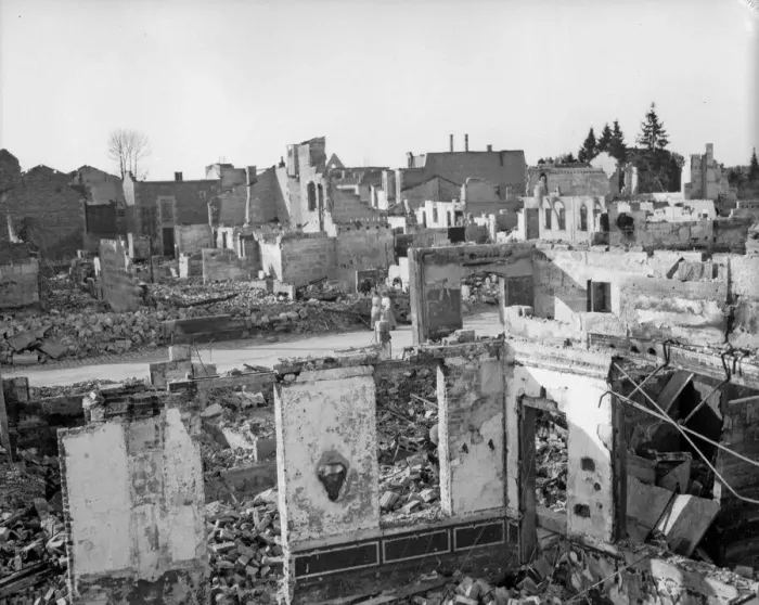 Framed Print : The town of Revigny destroyed by the Germans during the fighting on the Eastern flank of Framed Print : The town of Revigny destroyed by the Germans during the fighting on the Eastern flank of
