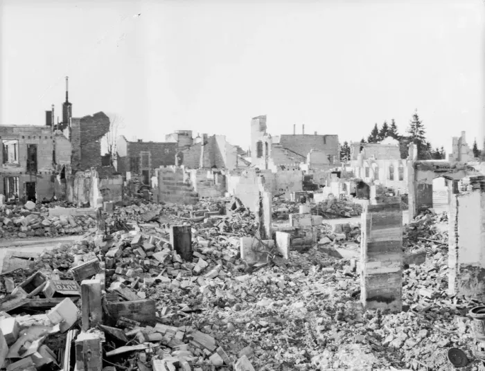Framed Print : The town of Revigny destroyed by the Germans during the fighting on the Eastern flank of Framed Print : The town of Revigny destroyed by the Germans during the fighting on the Eastern flank of