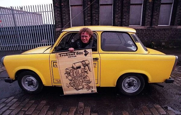 Trabant motor car East German December 1997 Road Record yellow owner unknown holding