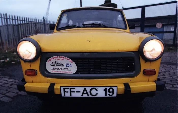 Framed Print : Trabant motor car East German December 1997 Road Record yellow Framed Print : Trabant motor car East German December 1997 Road Record yellow