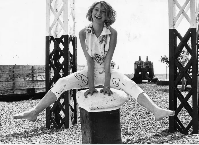 Framed Print : Tracey Francis in outfits from the Docks-based 13 Amp design studio. 21st March 1986