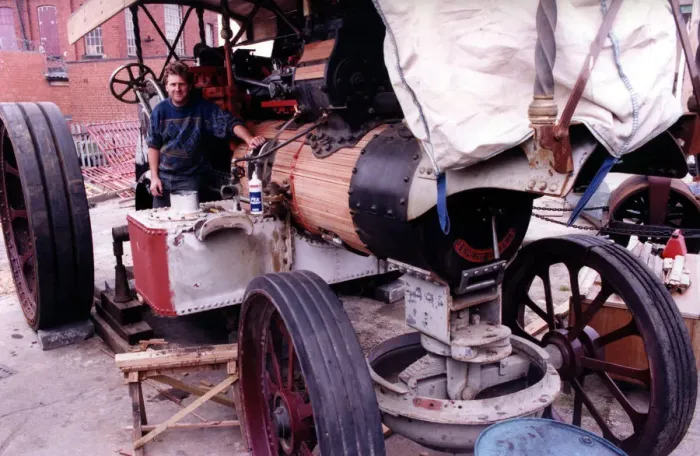 Framed Print : Traction engine mad John Bainbridge who is hoping to restore this steam engine to its Framed Print : Traction engine mad John Bainbridge who is hoping to restore this steam engine to its