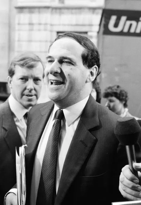 Framed Print : Trade and Industry Secretary Leon Brittan arrives at the Royal Society of Arts in London
