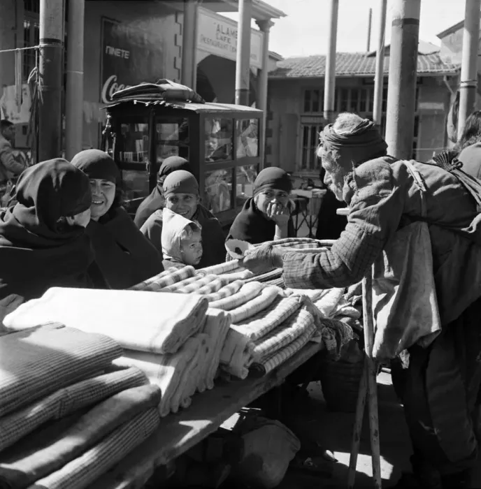 Framed Print : Traders at the Ladies Bazaar which opens every Friday in Nicosia, Cyprus