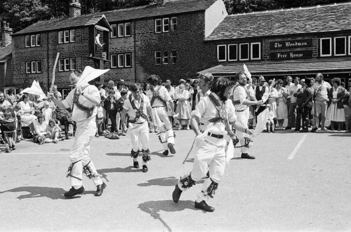 Framed Print : Traditional dancers from all over Britain brought colour to Thunderbridge at the weekend
