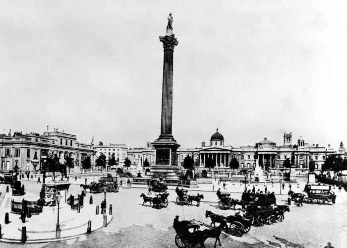 Framed Print : Trafalgar Square at the turn of the 20th century