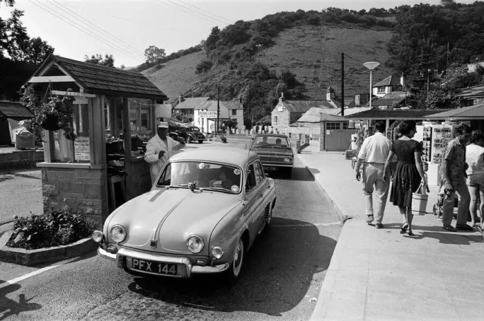 Framed Print : Traffic ban, Polperro, Cornwall. 13th July 1967 Framed Print : Traffic ban, Polperro, Cornwall. 13th July 1967