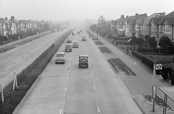Traffic on the Kingston By-pass 13th April 1958 Local Caption watscan