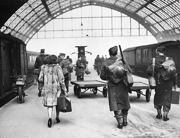 Train platform taking soldiers back to war and to the fronts