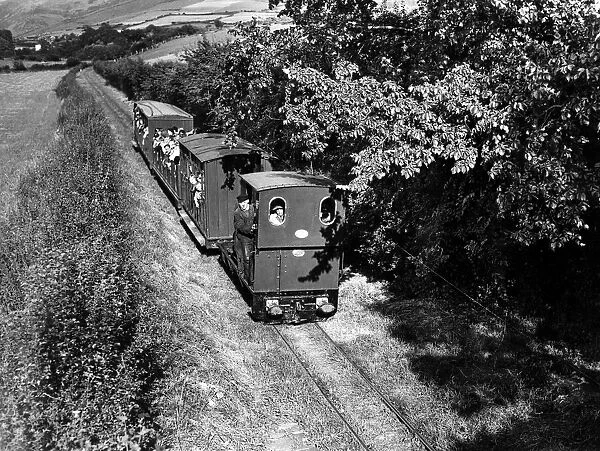 A train on the tiny Talyllyn Railway, on 1st August 1954