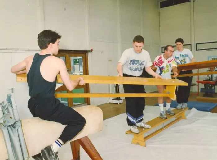 Framed Print : Trainee police officers are put through their paces - building a bridge to rescue an