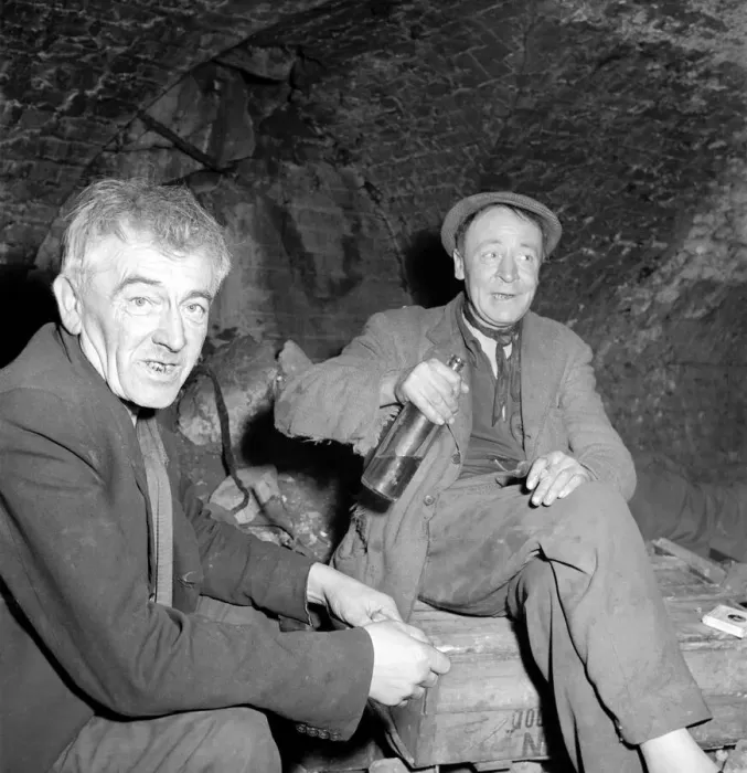 Framed Print : Tramps: Two homeless gentlemen who live in the cellar of a bombed out building close to Framed Print : Tramps: Two homeless gentlemen who live in the cellar of a bombed out building close to