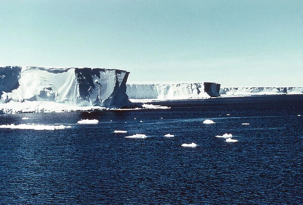 Trans-Antarctic Expedition 1956. Pack ice and growler ice at the edge of the Antarctic