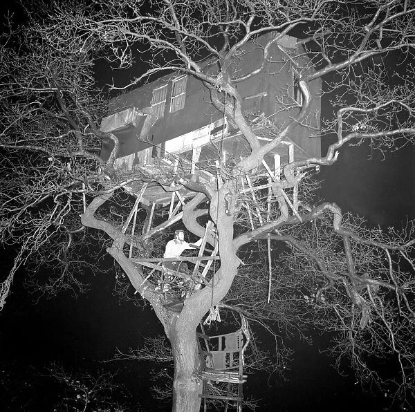 A Tree House some where in the Kent countyside Circa 1957