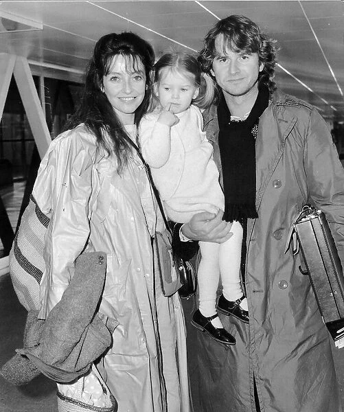 Trevor Eve Actor with wife Sharon and Daughter Alice leaving Heathrow September