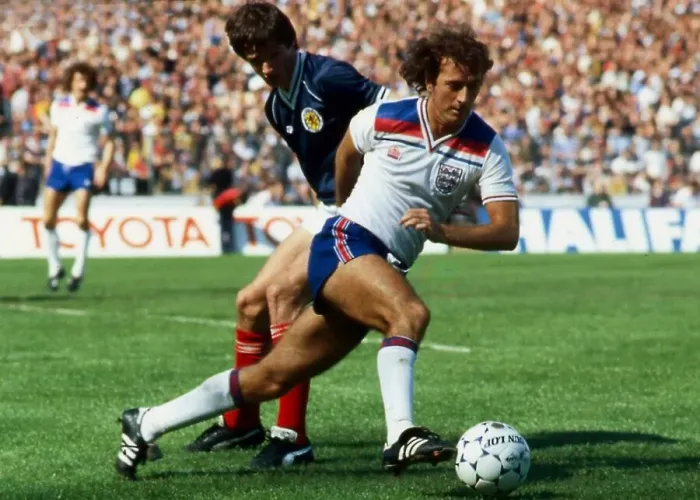 Framed Print : Trevor Francis goes past Alan Hansen May 1982