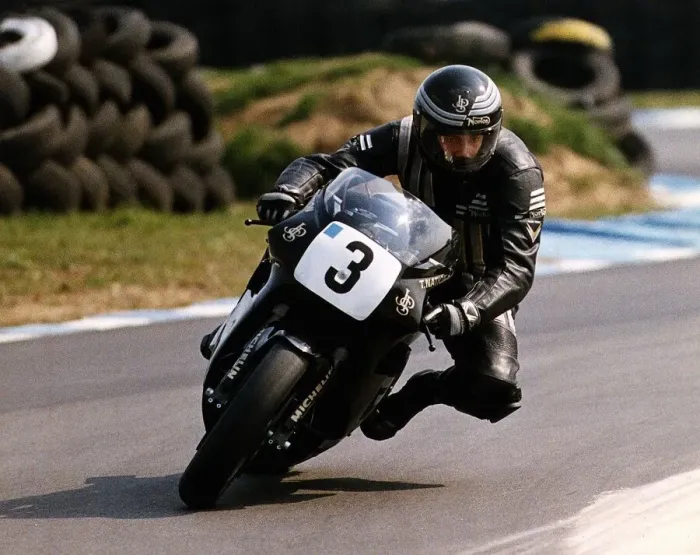 Framed Print : Trevor Nation in Action on JPS Norton at Snetterton Circuit