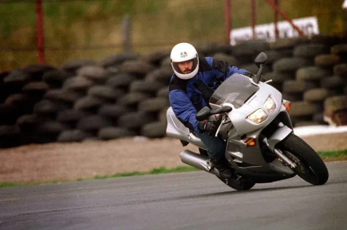 Framed Print : Trevor Walls riding Honda VFR 750 cc August 1997 Framed Print : Trevor Walls riding Honda VFR 750 cc August 1997