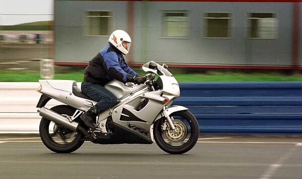 Trevor Walls riding Honda VFR 750cc motorbike August 1997