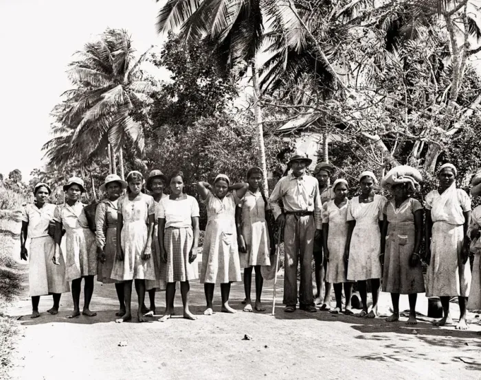 Framed Print : Trinidad West Indies sugar workers including children in the Woodford lodge estate under Framed Print : Trinidad West Indies sugar workers including children in the Woodford lodge estate under