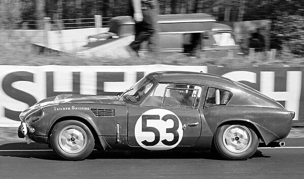 The Triumph Spitfire driven by Peter Bolton and William Bradley during the Le Mans 24