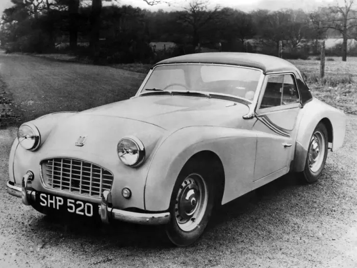 Framed Print : Triumph TR 3 Sports. A new feature of the current model is the fitting of the new system