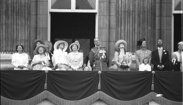 Trooping The Colour. L to R. Princess Margaret, Queen Mum, Princess Diana
