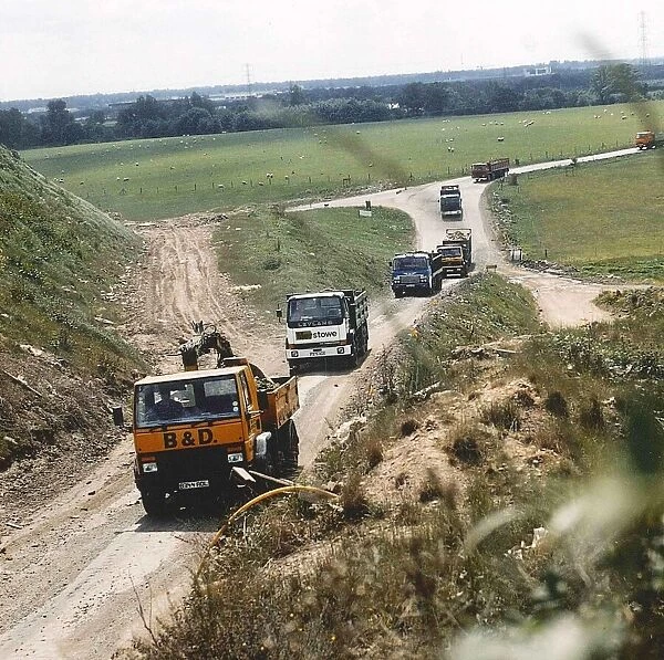 Trucks at the Packington Landfill Site in 1990