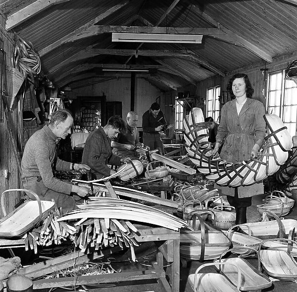 Trug Makers at Herstmonceux, East Sussex, the local industry is the making of the famous