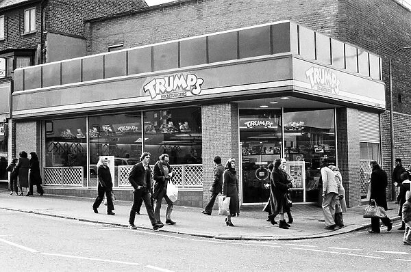 'Trumps'hamburger restaurant. 11th January 1981