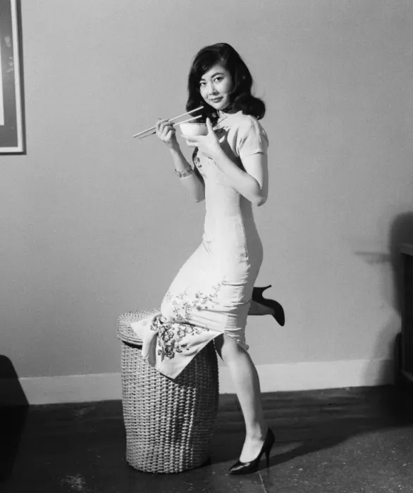 Framed Print : Tsai Chin, asian actress who has recently finished filming her first film role playing Framed Print : Tsai Chin, asian actress who has recently finished filming her first film role playing