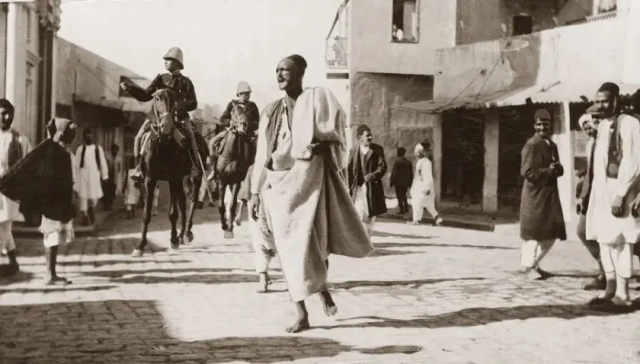 Framed Print : Turco - Italian War An Arab town crier under italian escort seen here announcing Framed Print : Turco - Italian War An Arab town crier under italian escort seen here announcing
