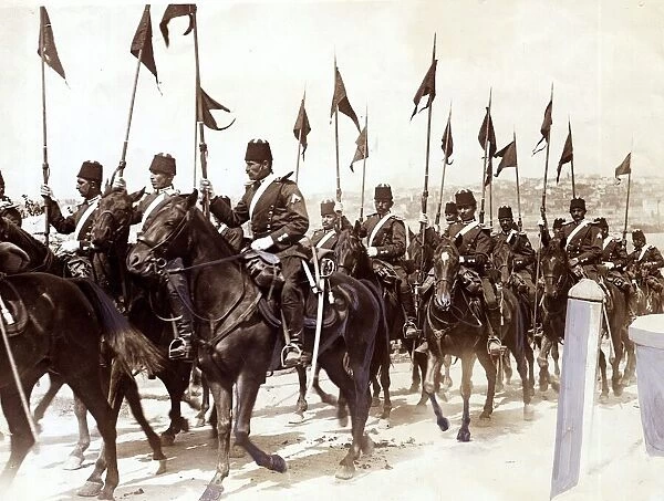 Turkish Cavalry in Constantinople. Balkans War 1912 October 1912
