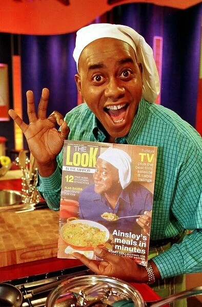 TV chef Ainsley Harriott with Mirror Look mag Jan 1998