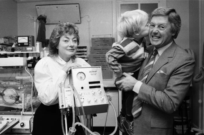 Framed Print : TV personality Michael Aspel, who is a vice-president of Bliss Framed Print : TV personality Michael Aspel, who is a vice-president of Bliss