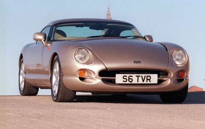 Framed Print : TVR Sports car on the beach at Blackpool March 1999