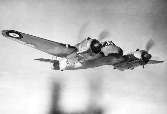 Framed Print : Twin engined Bristol Beaufighter seen here under going a flight test