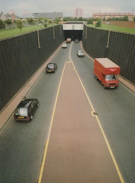 The Tyne Tunnel, runs under the River Tyne from Howdon in North Tyneside to Jarrow in
