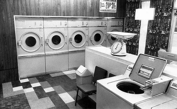 A typical laundry in January 1970. The Washing Well in Stobhill, Morpeth