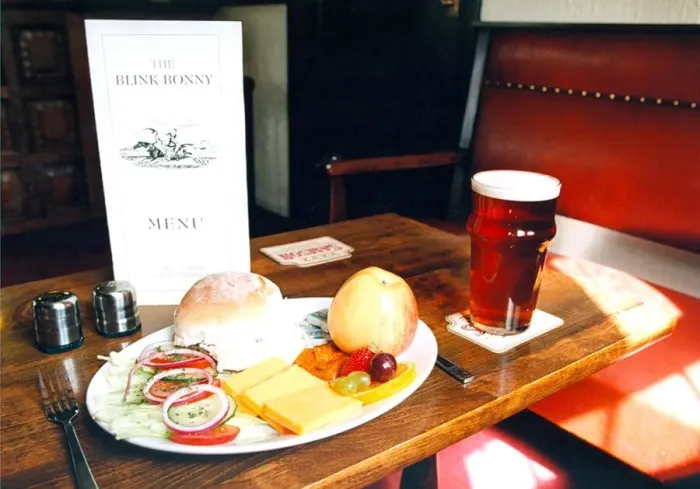 Framed Print : A typical pub lunch in 1996