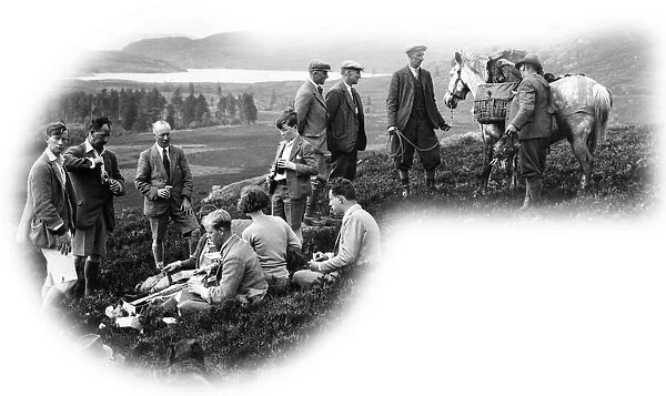 A typical scene during the grouse shooting season. August 1932