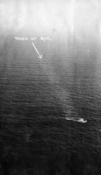 U-boat Under Attack, North Sea, Our Picture Shows... the periscope of an enemy submarine