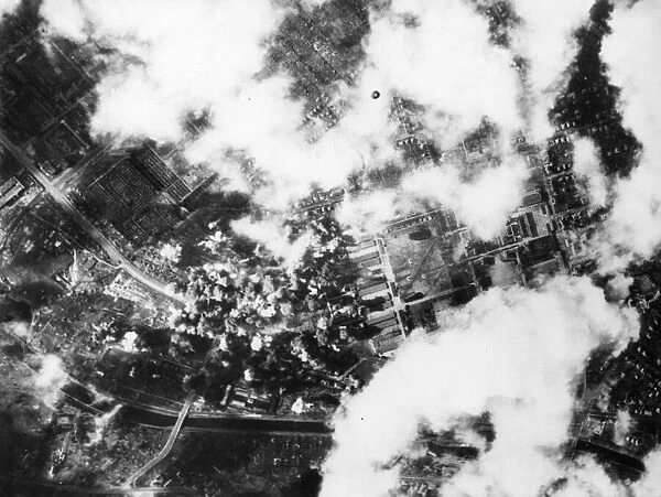 U. S. A. A. F. Liberators and Flying Fortresses bomb Berlin. March 1944