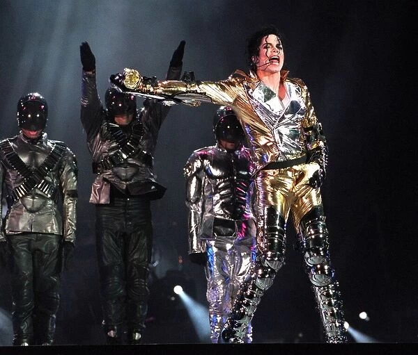 U. S. pop megastar Michael Jackson sings during a concert at Letna Plain in the center of