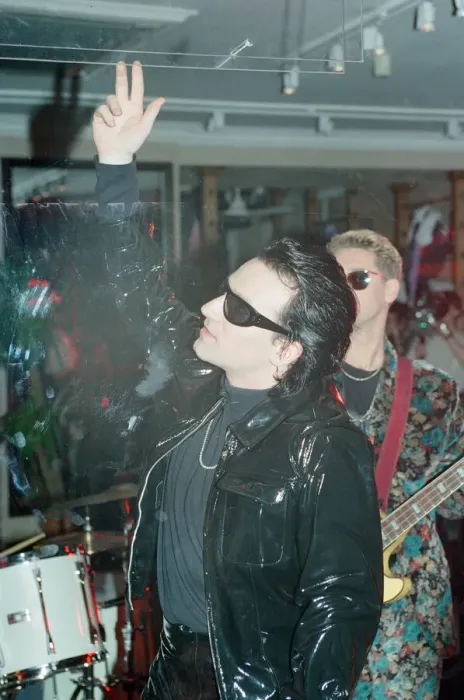 Framed Print : U2 filming the video for their single Even Better Than the Real Thing Framed Print : U2 filming the video for their single Even Better Than the Real Thing