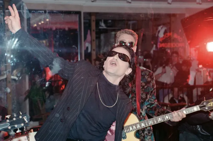 Framed Print : U2 filming the video for their single Even Better Than the Real Thing Framed Print : U2 filming the video for their single Even Better Than the Real Thing
