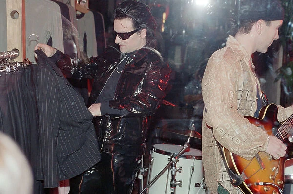 U2 filming the video for their single 'Even Better Than the Real Thing'