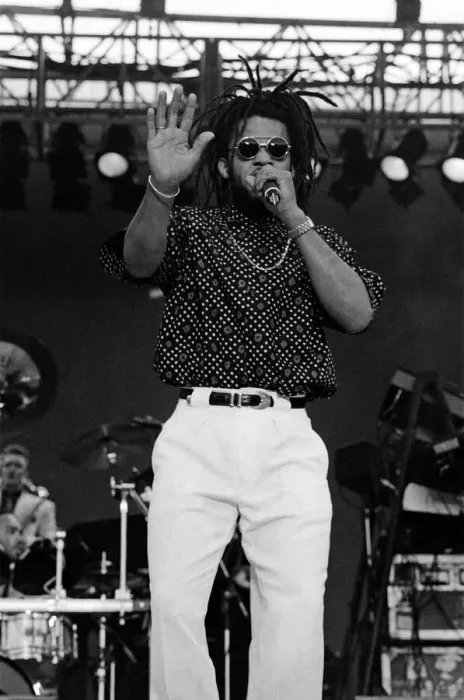 Framed Print : UB40 concert at Birmingham Citys St Andrews stadium. Rapper Astro performing