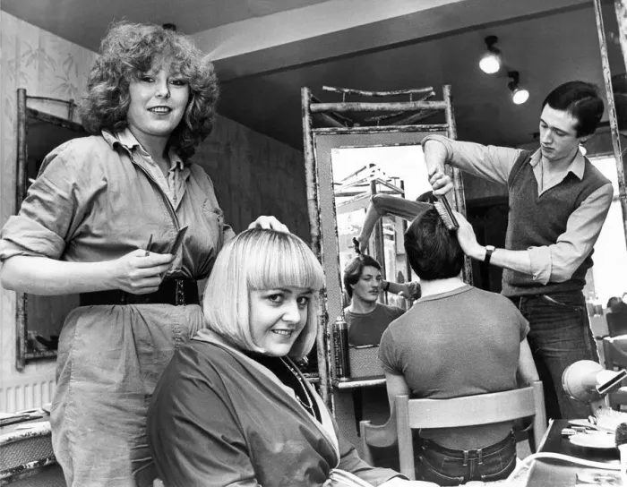 Framed Print : Unemployed youngster in Ryton are taking advantage of salon proprieter Terry Lewis offer Framed Print : Unemployed youngster in Ryton are taking advantage of salon proprieter Terry Lewis offer