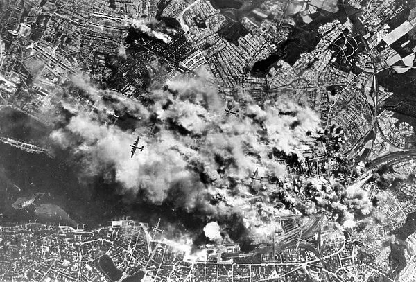 United States Eight Air Force attacks the U-boat and shipbuilding yards at Kiel, Germany
